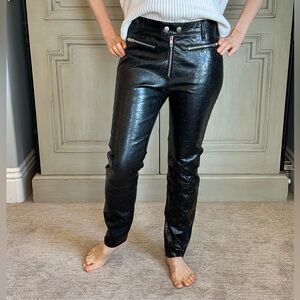 NEW Rag & Bone Black Crinkled Faux Leather Pants